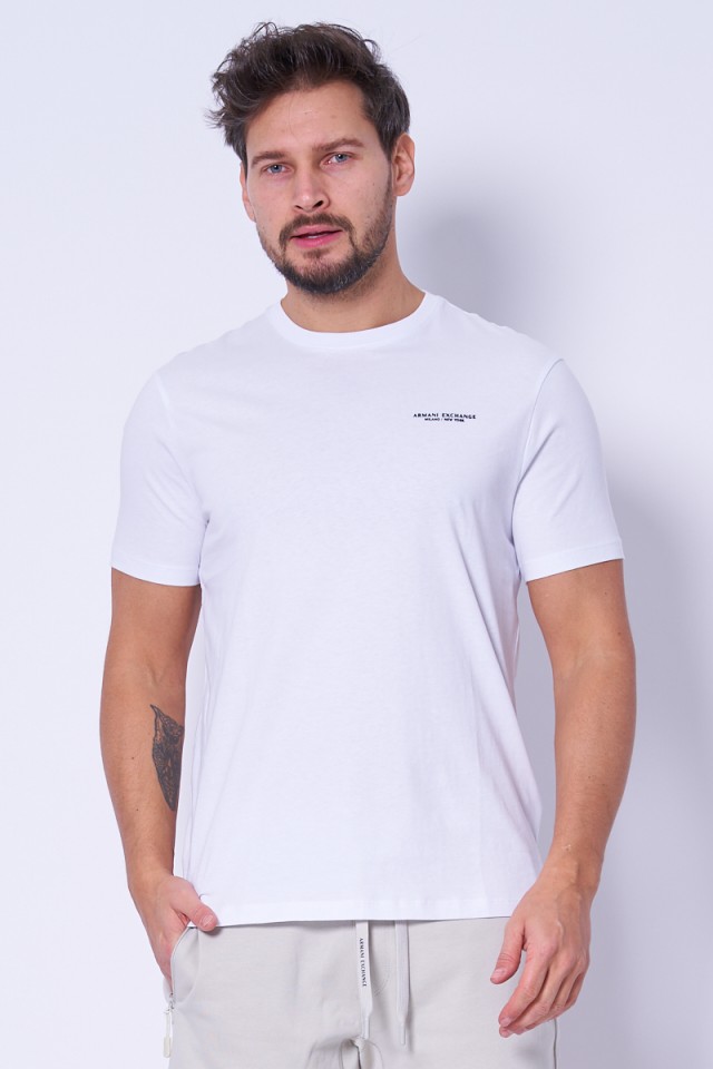 T-shirt biały z napisem ARMANI EXCHANGE