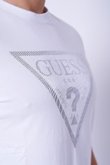 T-shirt biały z aplikacją GUESS