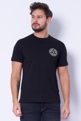 T-shirt czarny z logo VEBLEM RUBB VERSACE JEANS COUTURE