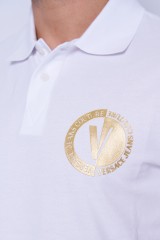 Polo białe z logo VERSACE JEANS COUTURE