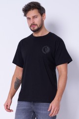 T-shirt czarny z logo NEW VEMBLEM VERSACE JEANS COUTURE