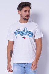 T-shirt biały z nadrukiem COLLAGE POP TOMMY JEANS