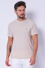 T-shirt beżowy z logo TOMMY JEANS