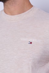 T-shirt beżowy z logo TOMMY JEANS