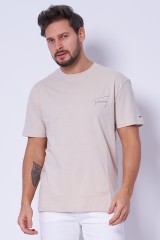 T-shirt beżowy SIGNATURE TOMMY JEANS