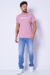 T-shirt różowy z nadrukiem EGGO PEPE JEANS