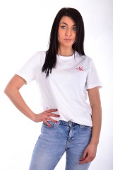 T-shirt MONOGRAM EMBROIDERY STRAIGHT TEE WHITE CALVIN KLEIN JEANS