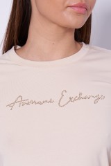 T-shirt beżowy ARMANI EXCHANGE