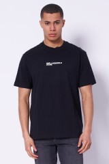 T-shirt czarny bawełniany KARL LAGERFELD 241D1702