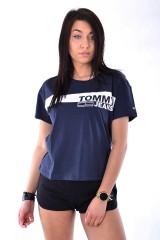T-shirt CORPORATE STRIPE CHEST TEE DEEP BLUE TOMMY JEANS