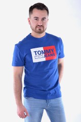 T-shirt ESSENTIAL SPLIT BOX TEE BLUE TOMMY JEANS