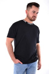 T-shirt HEATHER BRANDED COLLAR TEE BLACK TOMMY JEANS
