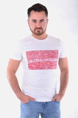T-shirt INSTIT VINTAGE BOX SLIM SS TEE WHITE CALVIN KLEIN JEANS