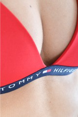 Bikini / strój kąpielowy TRIANGLE FIXED RED TOMMY HILFIGER