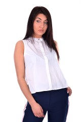 Bluzka TJW SOLID BACK PLEAT BLOUSE WHITE TOMMY JEANS