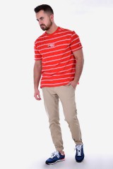 T-shirt TJM SIGNATURE STRIPE TEE FLAME SCARLET TOMMY JEANS