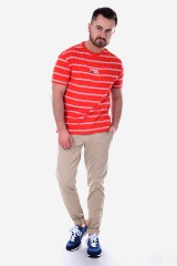T-shirt TJM SIGNATURE STRIPE TEE FLAME SCARLET TOMMY JEANS