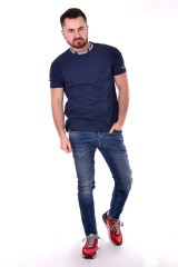 T-shirt HEATHER BRANDED COLLAR TEE DEEP BLUE TOMMY JEANS