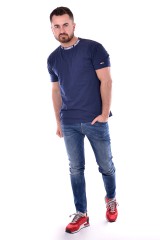 T-shirt HEATHER BRANDED COLLAR TEE DEEP BLUE TOMMY JEANS