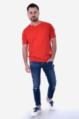 T-shirt HEATHER BRANDED COLLAR TEE RED TOMMY JEANS