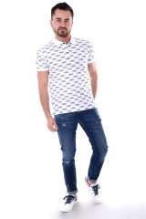 Polo TJM ALL OVER LOGO WHITE TOMMY JEANS