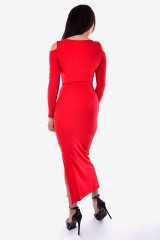 Sukienka LONG LOGO PRINT RED GUESS