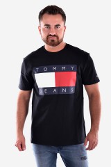 T-shirt TJM TOMMY FLAG TEE BLACK TOMMY JEANS