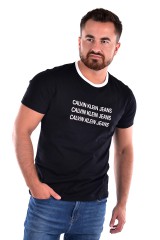 T-shirt SLIM LOGO INSTITUTIONAL BLACK CALVIN KLEIN JEANS