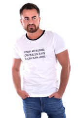 T-shirt SLIM LOGO INSTITUTIONAL WHITE CALVIN KLEIN JEANS