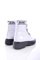 Botki PATENT LEATHER FLATFORM BOOT WHITE TOMMY JEANS